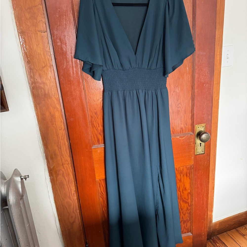 Baltic Born Deep Teal Maxi Dress with Slit - Picture 9 of 9